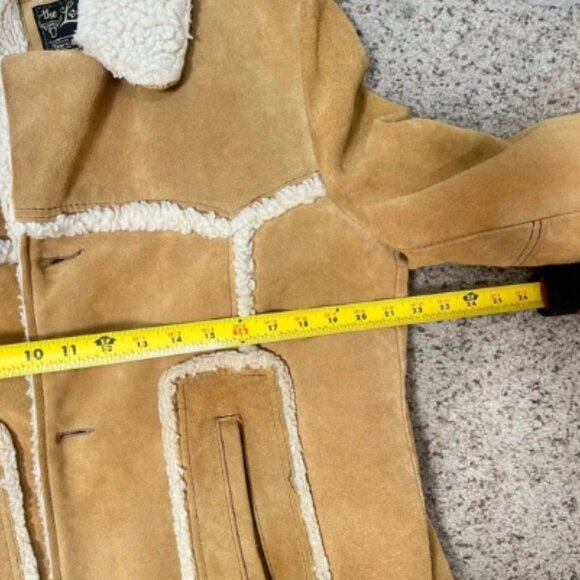 VNTG The Leather Shop 70s Suede Leather Sherpa Lined Range Coat Jacket Western M - Picture 14 of 15